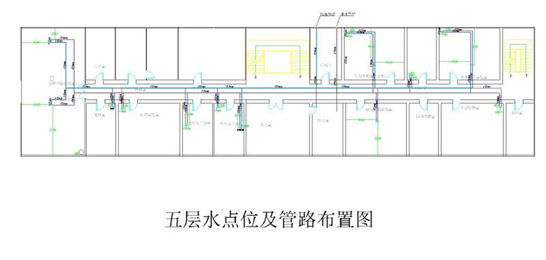 Location map of water and water supply points in the laboratory